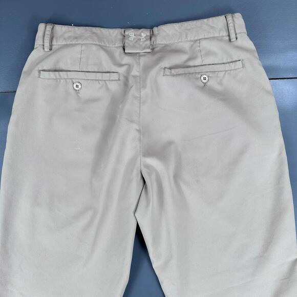 Under Armour Golf Pants Mens 32x32 Tan Khaki Chino Relaxed Performance Stretch - Picture 7 of 8